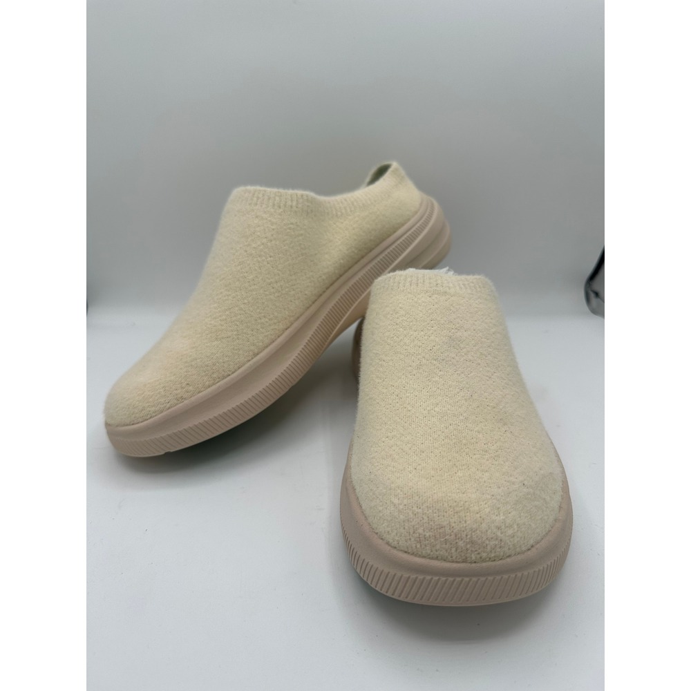 Mykos Ortholite Knit Slip On Mule Shoes Cream Beige Womens Size 9.5